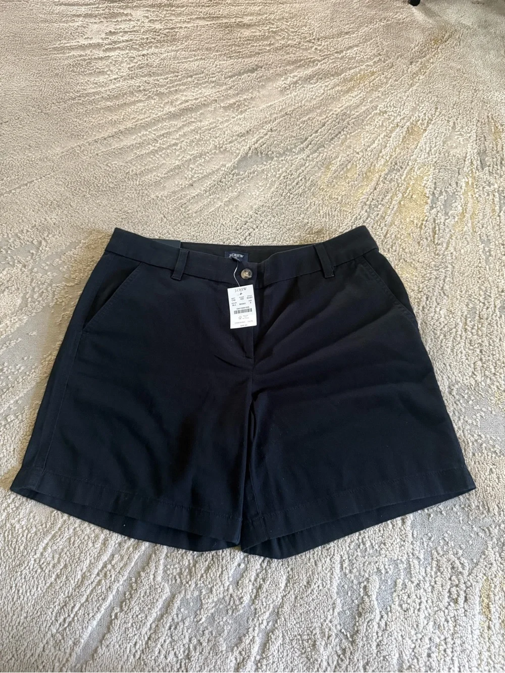 J. Crew Black Chino Shorts preppy longer modest cotton 8 new